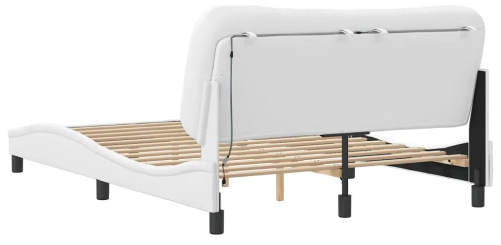 fehér ágykeret LED-ekkel matrac nélkül Hvar 120 x 200 cm