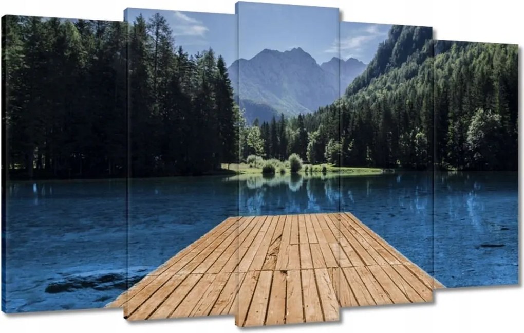 Festmények 100x60 Fa híd a hegyekben