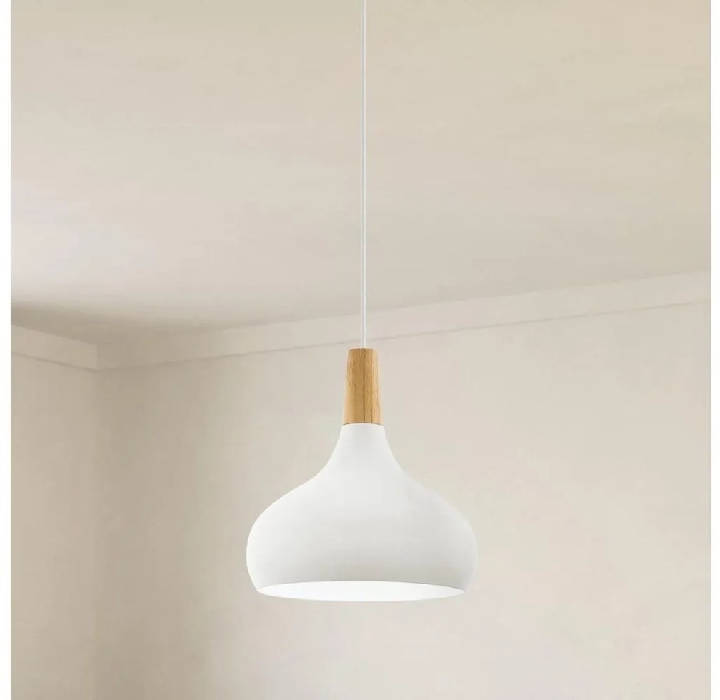 Eglo 901178-Függőlámpa kábelen SABINAR 1xE27/60W/230V átm.28cm fehér-