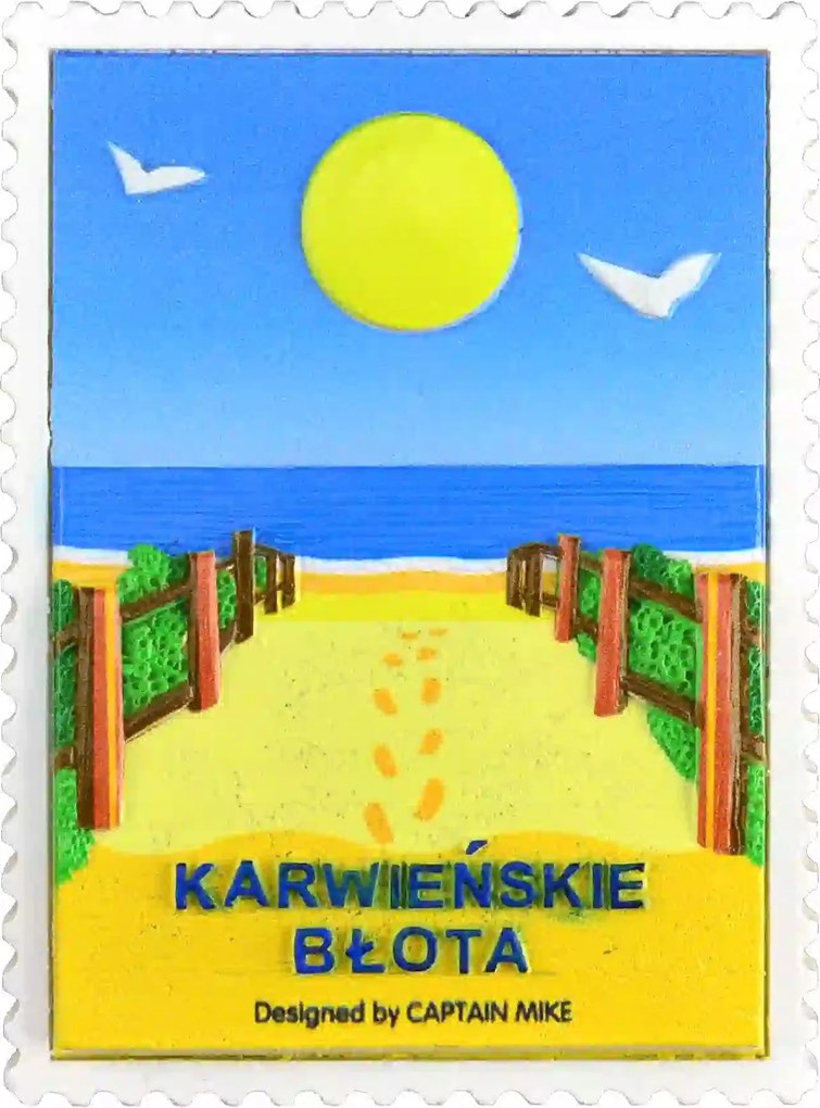 Postaláda alakú mágnes tengeri motívummal Karvén Sár