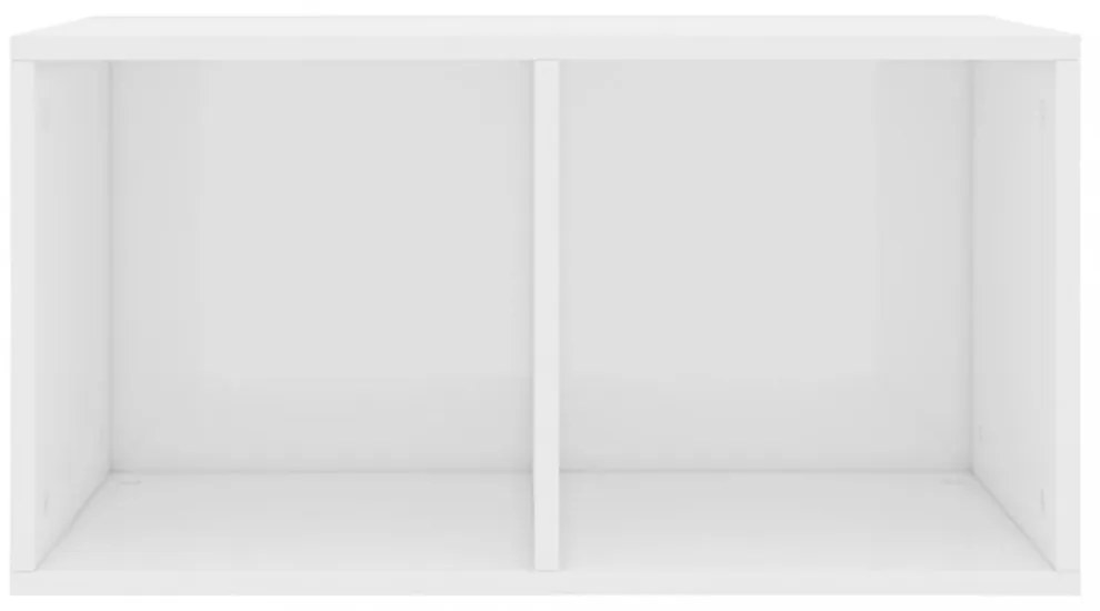 magasfényű fehér szerelt fa lemeztároló doboz 71 x 34 x 36 cm