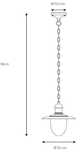 Lucide 11872/01/30 - Kültéri függeszték ARUBA 1xE27/60W/230V