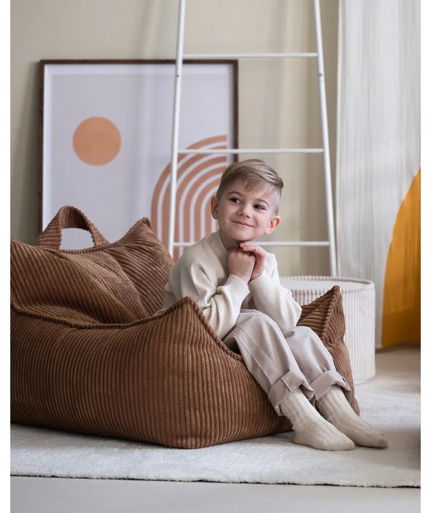 Barna kordbársony gyerek babzsákfotel Chair – Wigiwama