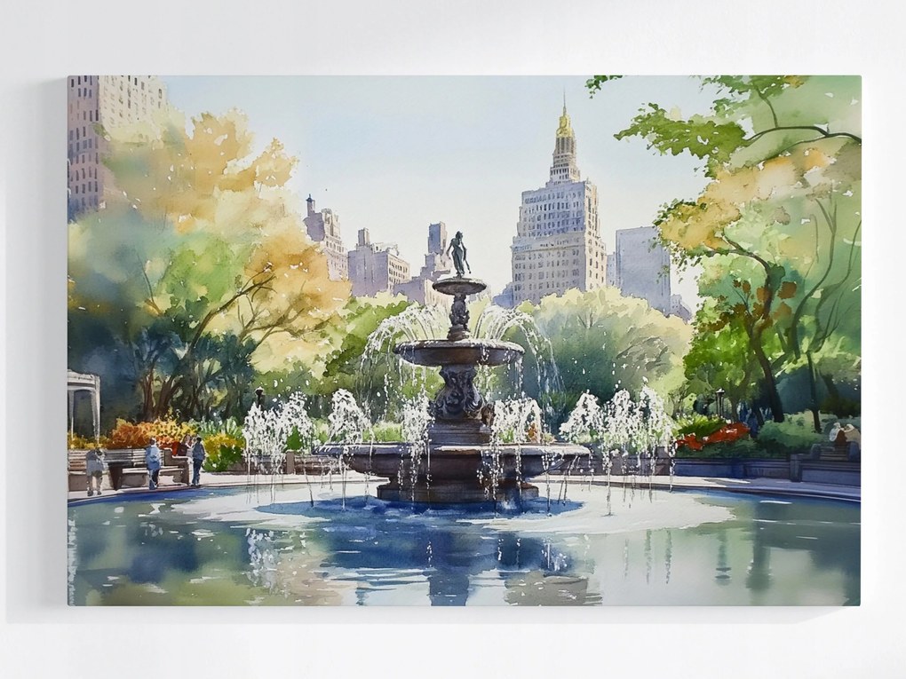 Poszter Nyc Város New York Central Park Szökőkút 60x40