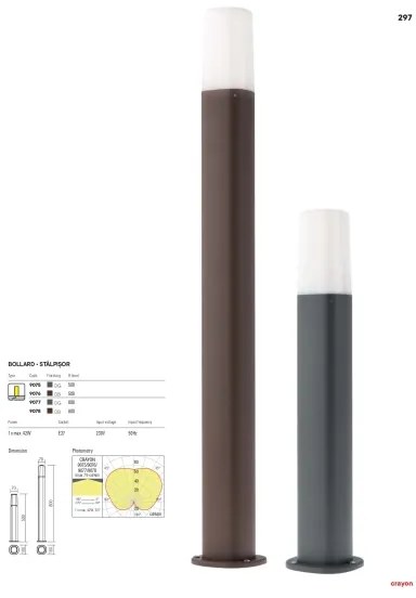 Redo 9078 - Kültéri lámpa CRAYON 1xE27/42W/230V IP44