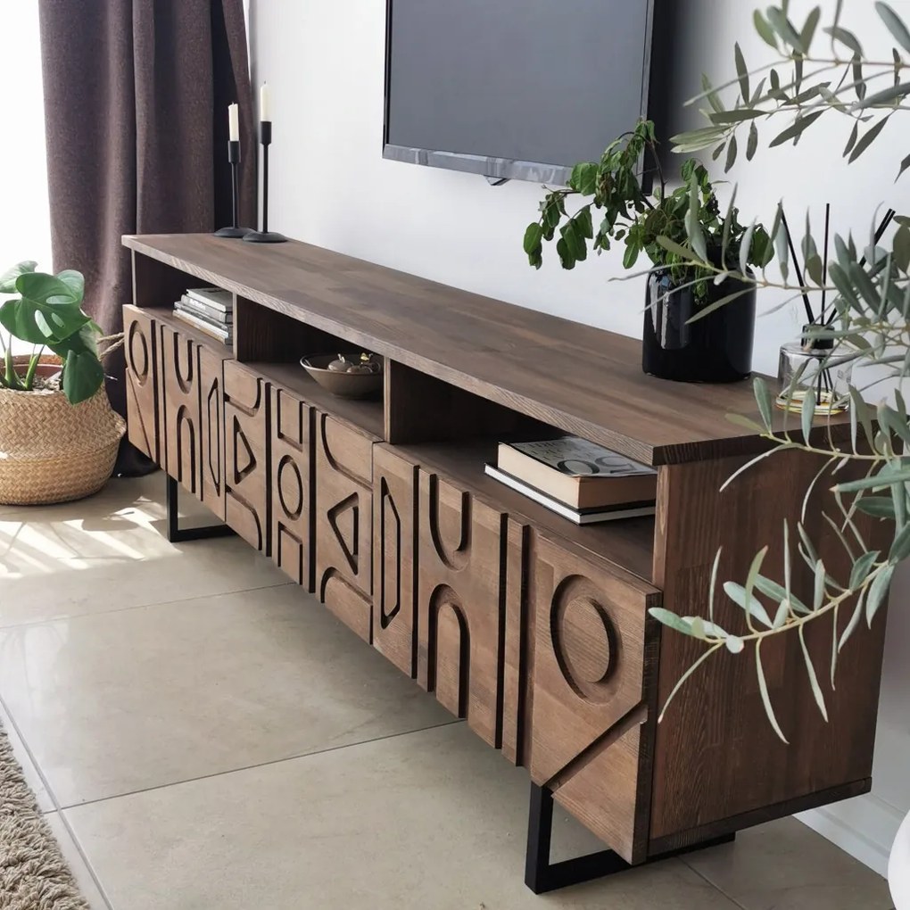 Aristo fém TV-állvány, dió, 50 cm