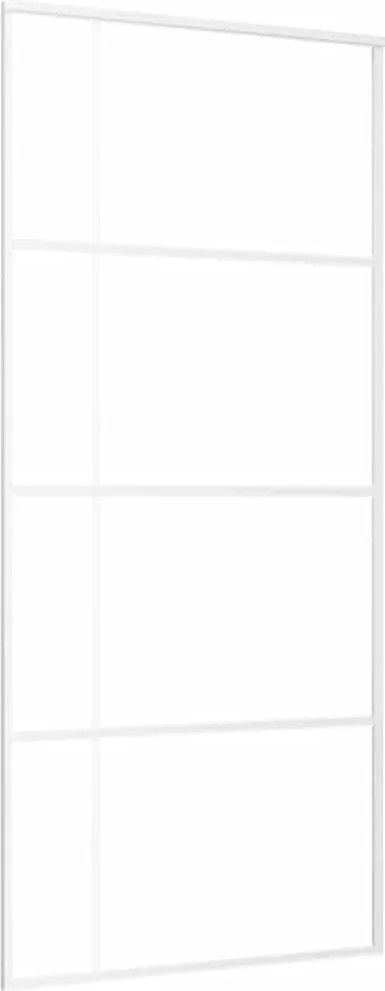 vidaXL fehér ESG üveg és alumínium tolóajtó 90x205 cm