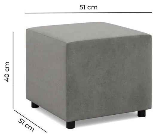 Zeus puff, bársony, 50x50, zöld