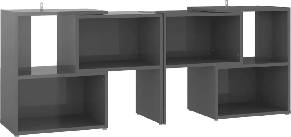 vidaXL magasfényű szürke szerelt fa TV-szekrény 104 x 30 x 52 cm