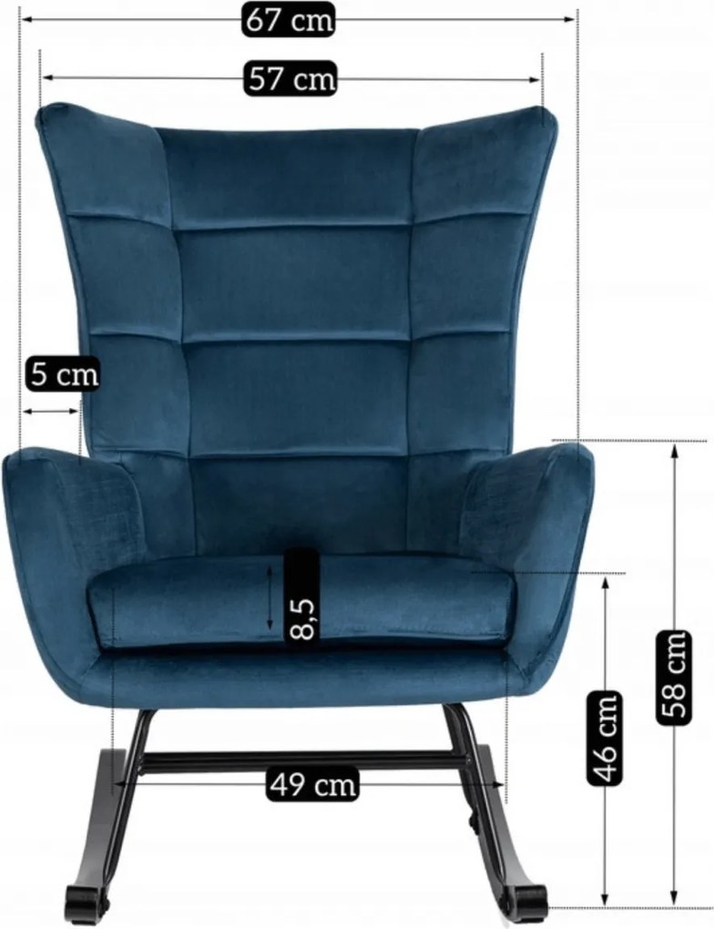 Hintafotel sötétkék bársony kárpittal – JACKSON