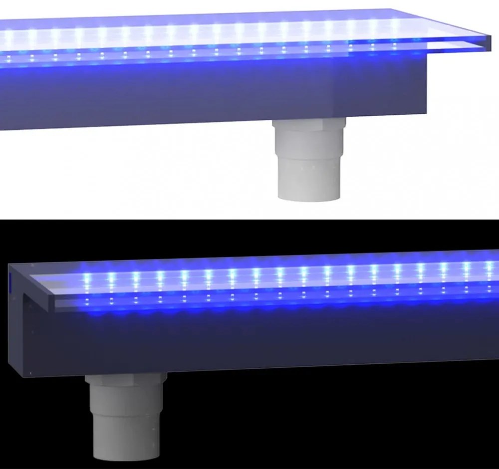 akril vízeséskifolyó RGB LED-ekkel 90 cm