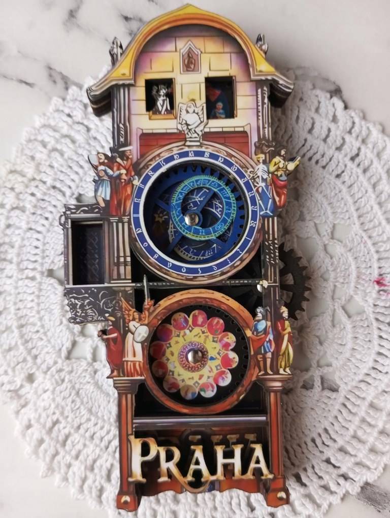 Nagy Hűtőmágnes Csehország Prága Városháza Mozgatható Csillagászati Óra