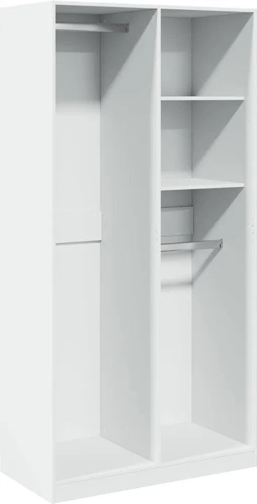 vidaXL fehér szerelt fa ruhásszekrény 100 x 50 x 200 cm