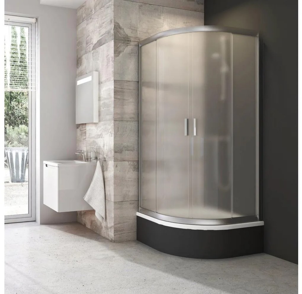 Ravak 3B240U40ZG - BLIX negyedköríves, négyrészes zuhanykabin 80x80 cm satinált