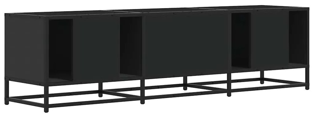 fekete szerelt fa és fém TV-szekrény 150x35x41 cm