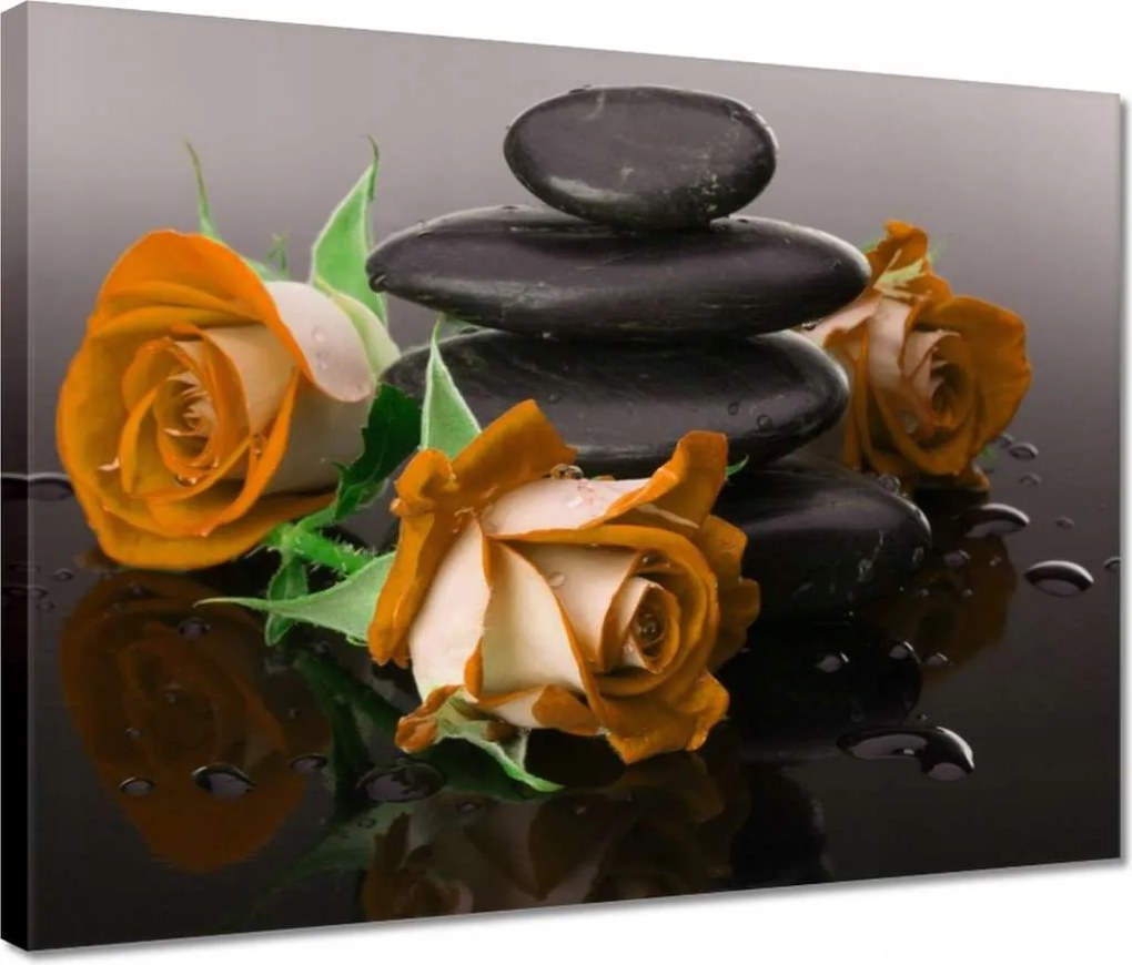 Vászonkép 40x30 Narancssárga rózsák Spa
