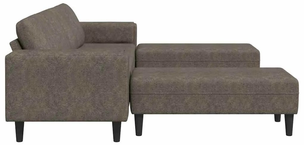 Kanapé Szett 3 pcs Sötétszürke Műbőr velúr
