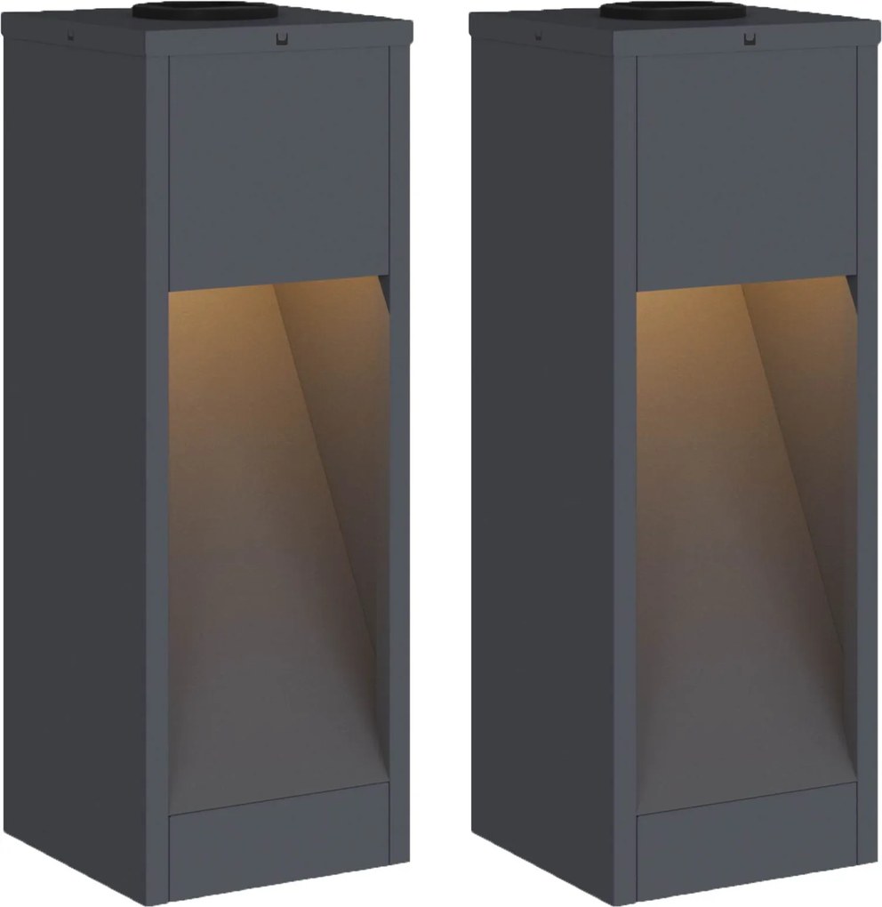 vidaXL Napelemes LED Útjelző Lámpa 2 pcs Antracit