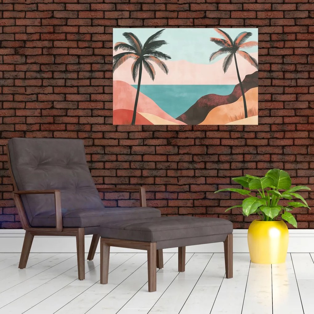 Kép - Pálmafák a tengernél (90x60 cm)