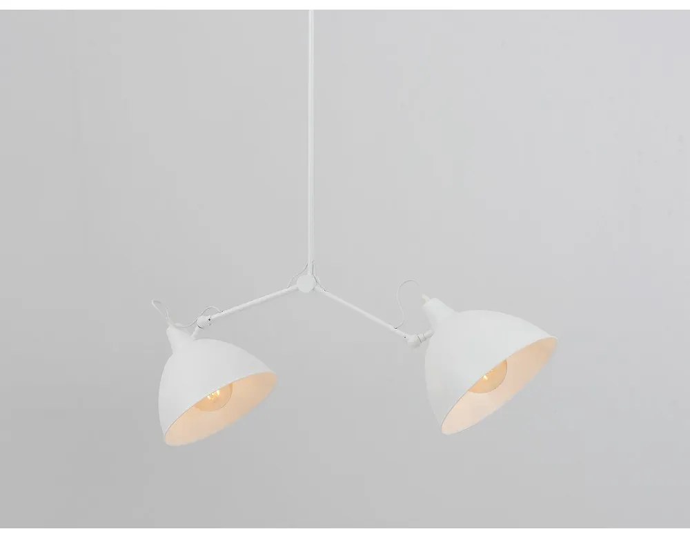 Fehér függőlámpa fém búrával 104x104 cm Coben - CustomForm