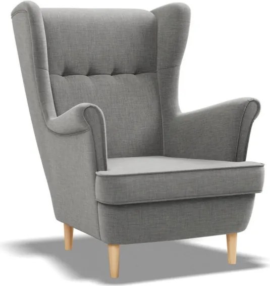 Uszak fotel, fonott, szürke