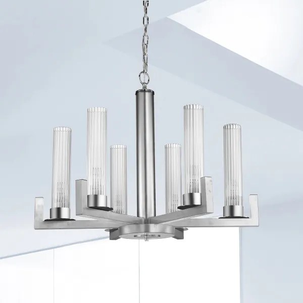 Kolarz 6009.80650 - Csillár láncon RAGGIO 6xE14/25W/230V ezüst