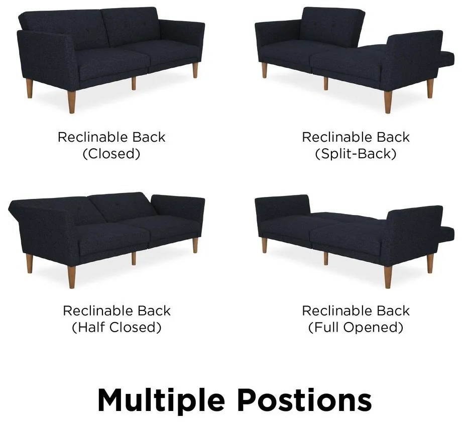 Sötétkék kinyitható kanapé 205 cm Regal - Novogratz