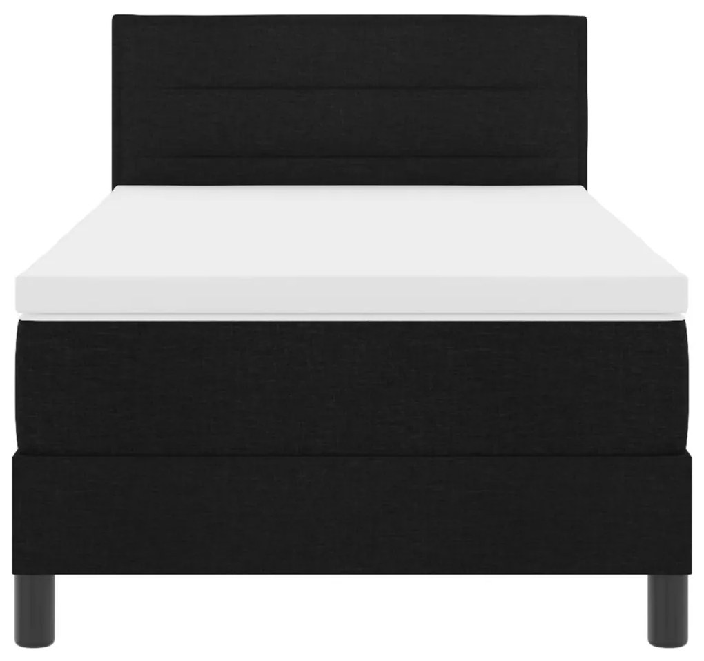 Boxspring Ágy Mattal & LED Fekete 90x200 cm Szövet