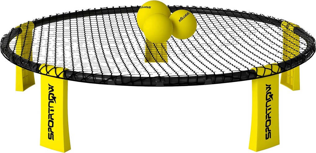 SPORTNOW Spikeball Szett Játék Szett Játékháló 3 Labdával, Hordtáskával és Labdapumpával Kertbe, Strandra, Parkba, Benti Használatra | Aosom