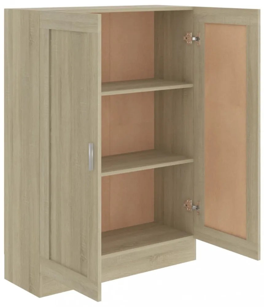 sonoma tölgy színű szerelt fa könyvszekrény 82,5 x 30,5 x 115cm