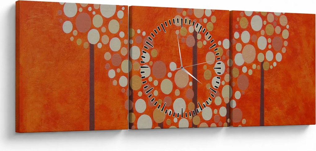Kép - Narancssárga erdő (órával) (90x30 cm)