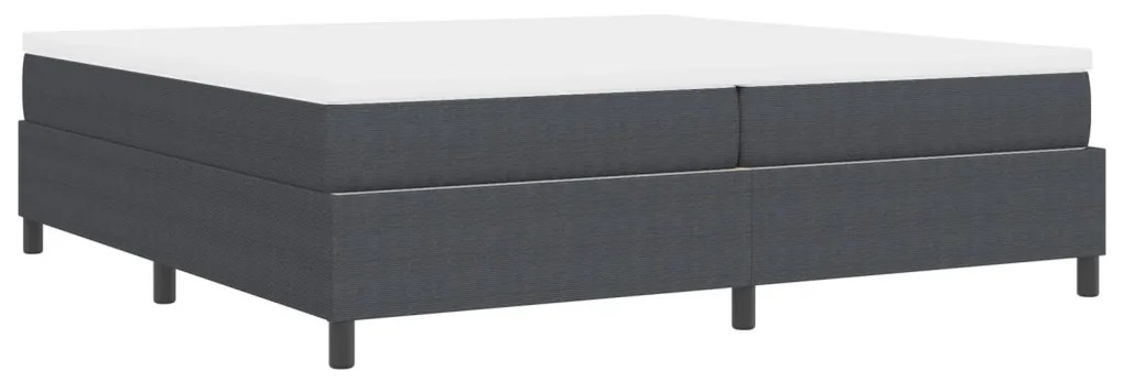 Boxspring ágy matraccal Sötétszürke 200x200 cm Kordbársony anyag