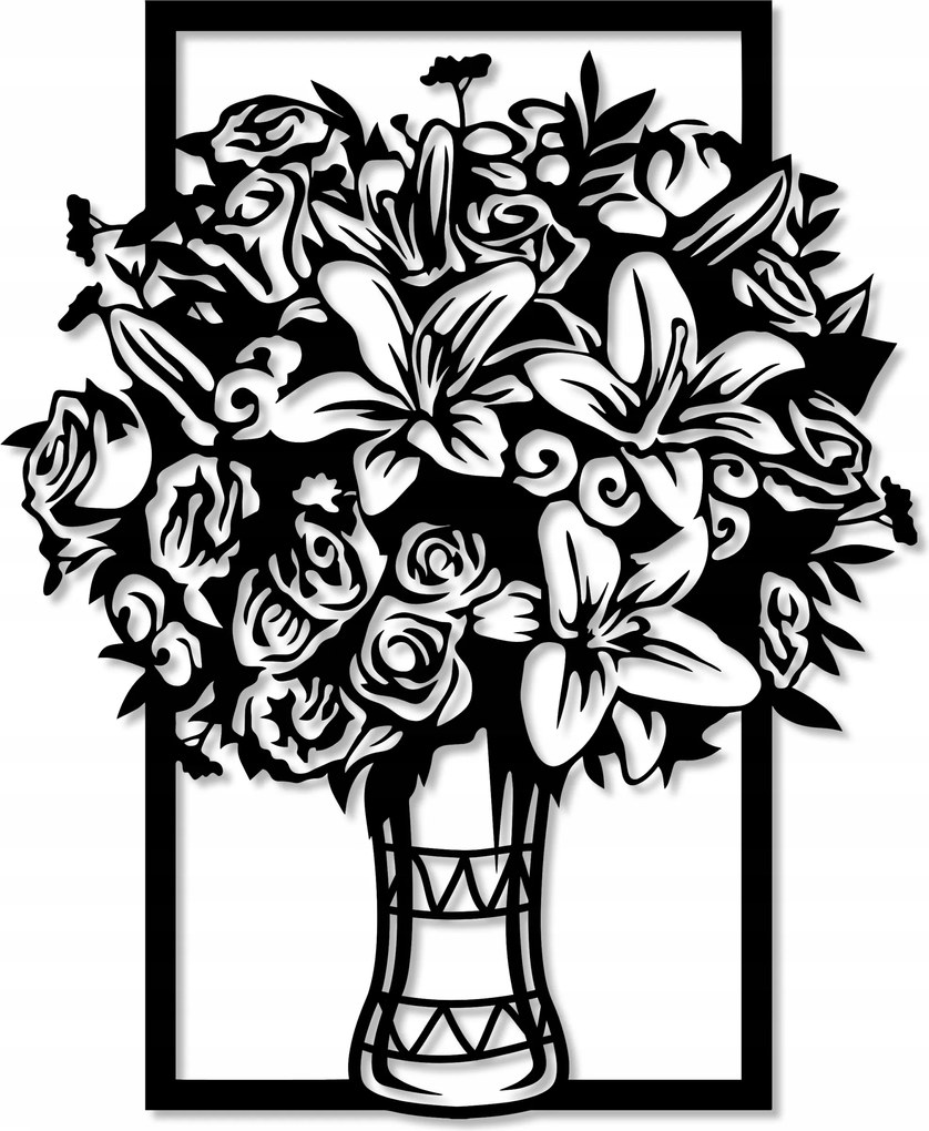 Virágcsokor Fali Panel Dekoráció Áttört Kép Virágokkal A Falon