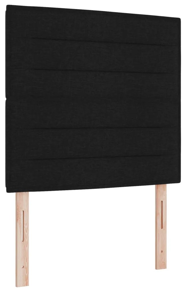 Box Spring Ágy Matraccal Fekete Kis Kétszemélyes Szövet