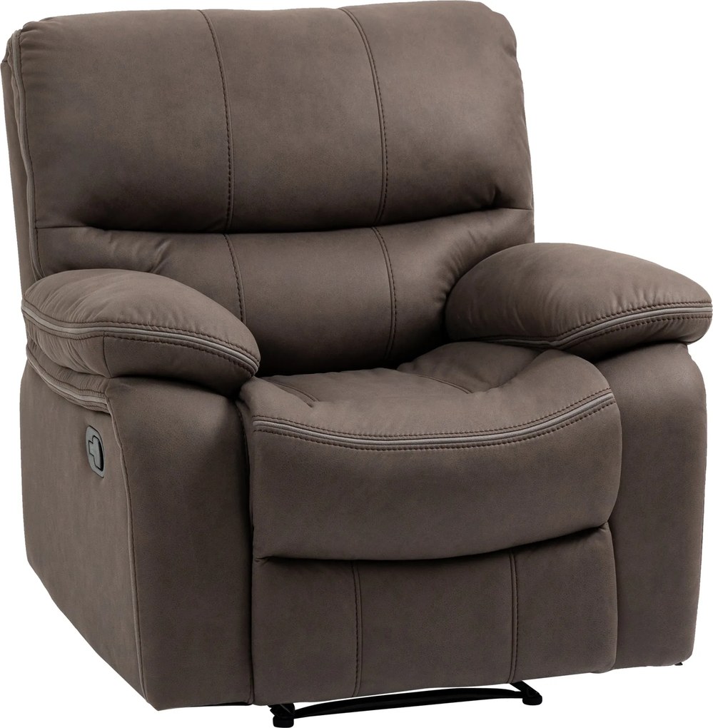 HOMCOM Fekvőszék, TV Fotel Állítható Funkcióval, TV Szék Lábpihenővel Kárpitozott Fekvőszék, Mikrofiber Bőrhöz Hasonló Borítással, Maximum 150 kg Terh