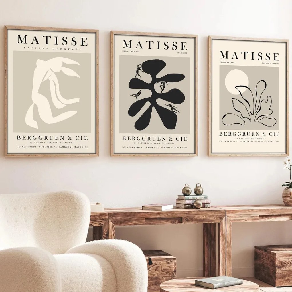 Huhu252 keretezett MDF falikép, 50 x 70 cm, 3 db-os szett