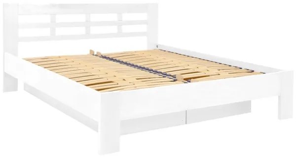 Franciaágy tömör fából tárolóhellyel ANGELA 180x200 cm fehér