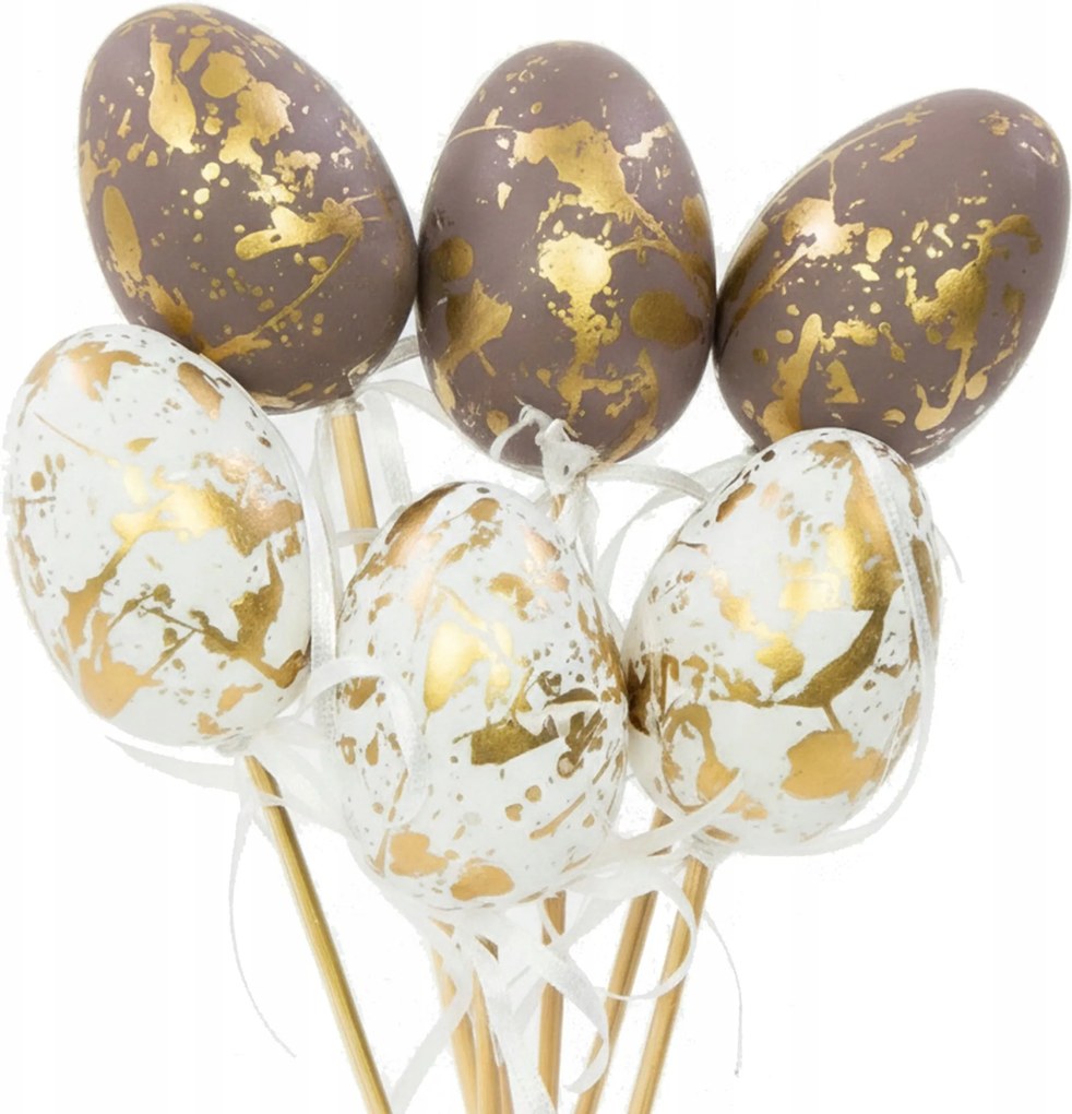 Húsvéti Tojás 6CM Csúcsdíszített 26CM Tojás Dekoráció Szett 6DB
