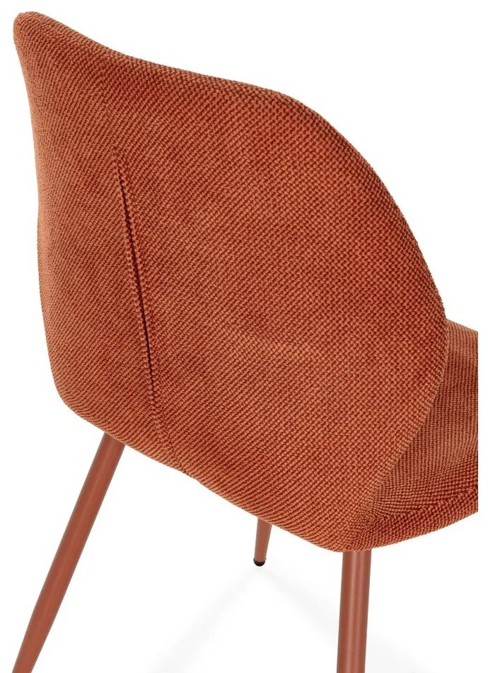 Terrakotta színű kárpitozott étkezőszék szett 4 db-os Ansu – Marckeric