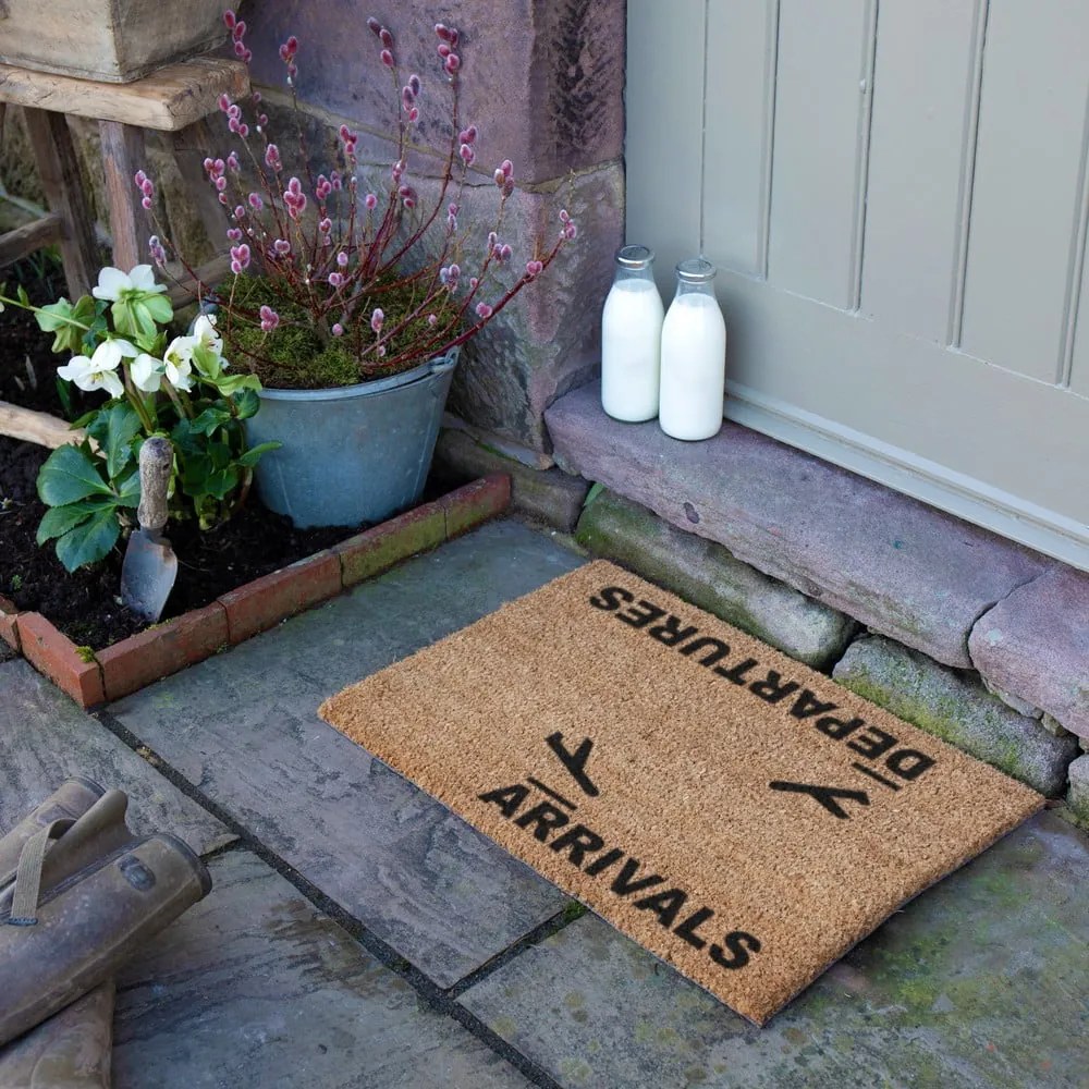 Kókuszrost lábtörlő 40x60 cm Arrivals and Departures – Artsy Doormats