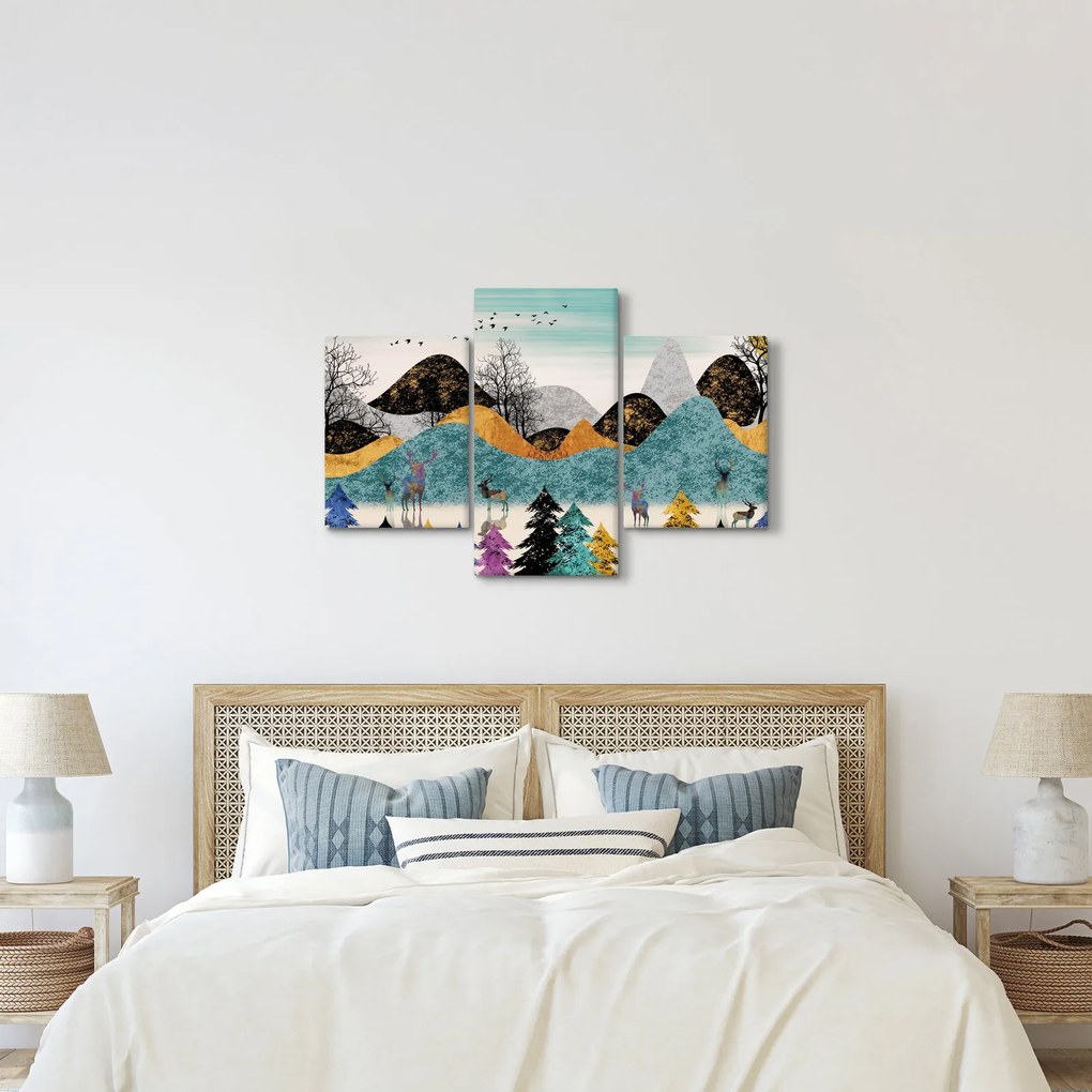 Grafikus kép szarvas (90x60 cm)