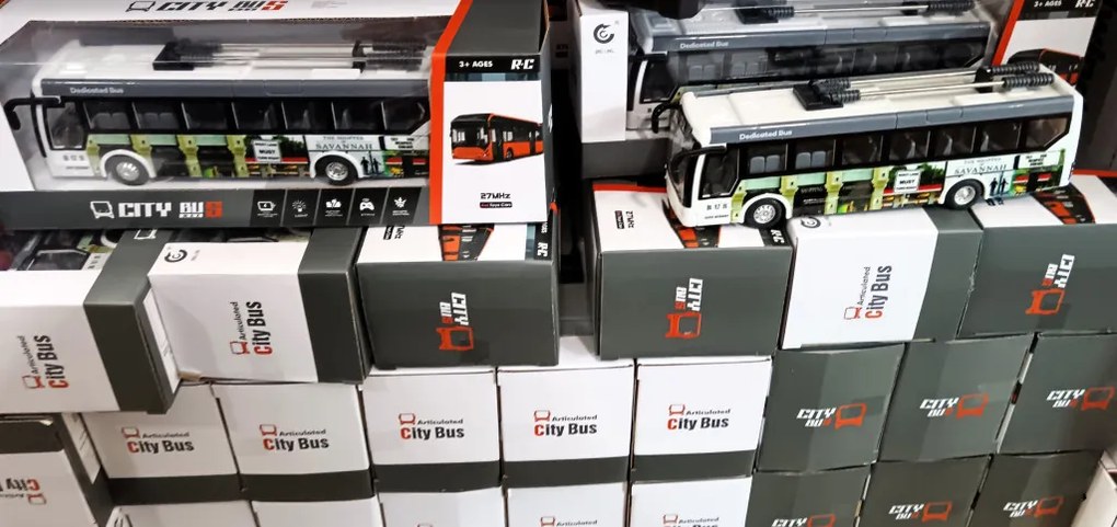 City 1:32 RC Buszmodell Távirányítós Játékautó Gyerekeknek 27Mhz RC játékautó fényfejjel 3.7V Akku Busz