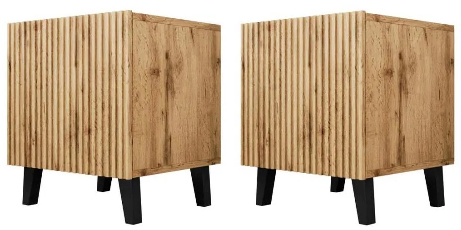 KÉSZLET 2x Éjjeliszekrény VAMOS 52x45 cm wotan tölgy