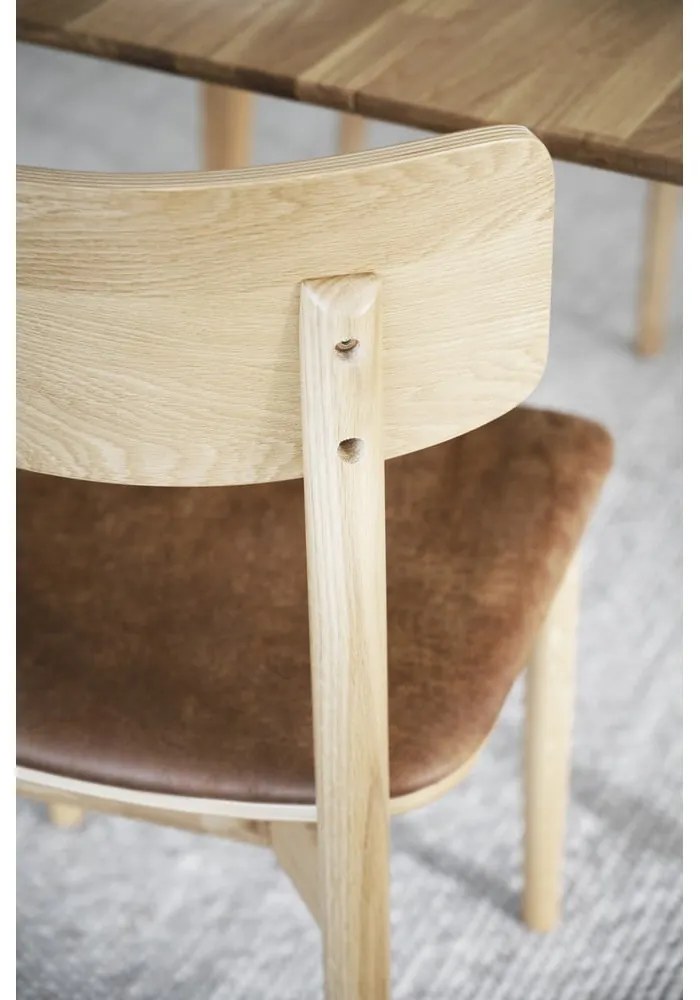 Konyakbarna-natúr színű bőr utánzat étkezőszék szett 2 db-os Wolcott – Rowico