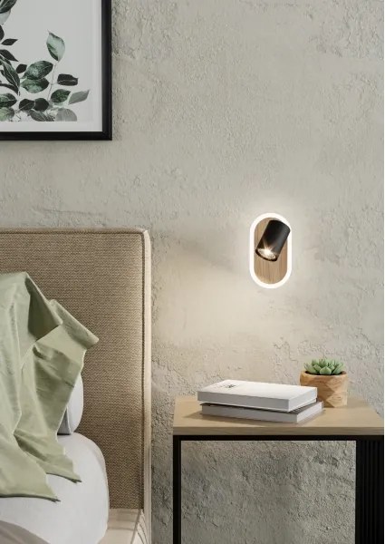 Eglo 901631 - RIMBOCCHI LED fali spotlámpa LED/7W/230V barna/fekete