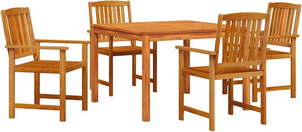 vidaXL Kert étkező szett 5 pcs Barna Tömör Akácfa