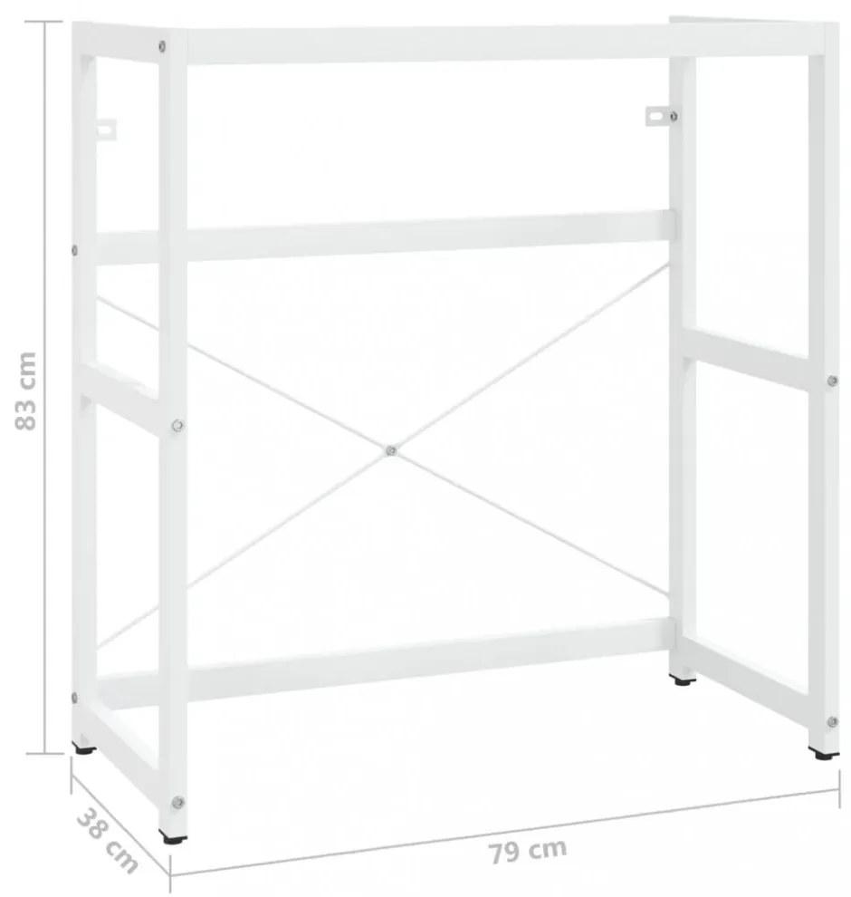 fehér vas fürdőszobai mosdókagylókeret 79 x 38 x 83 cm