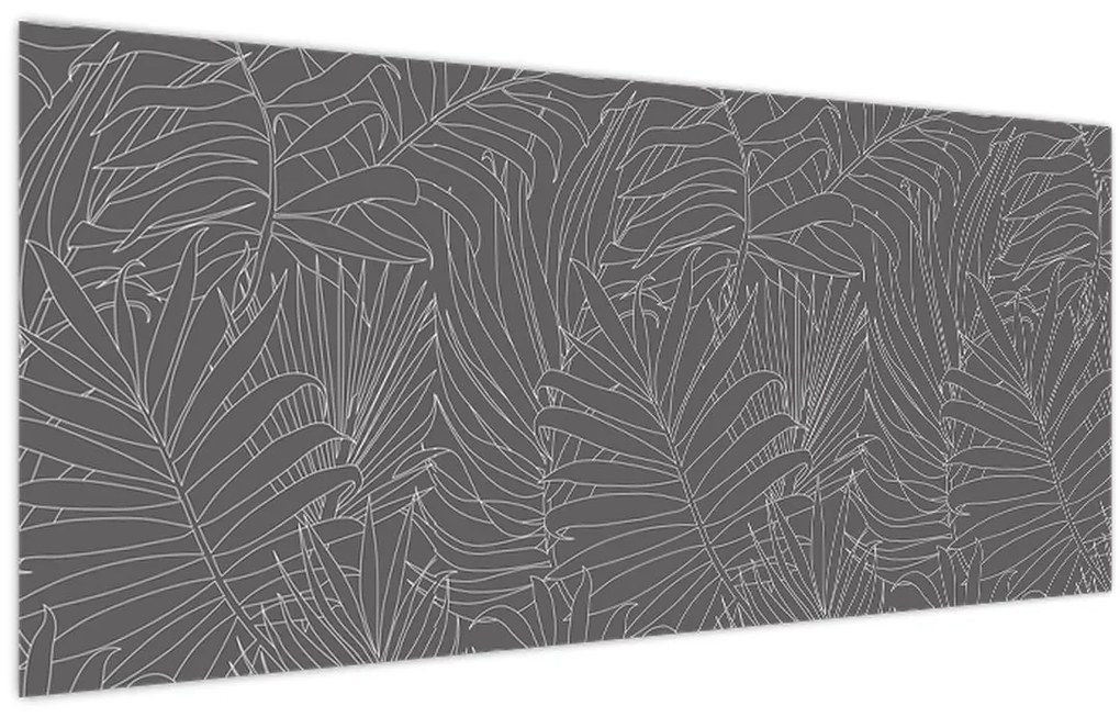 Kép - Szürke pálmalevelek (120x50 cm)