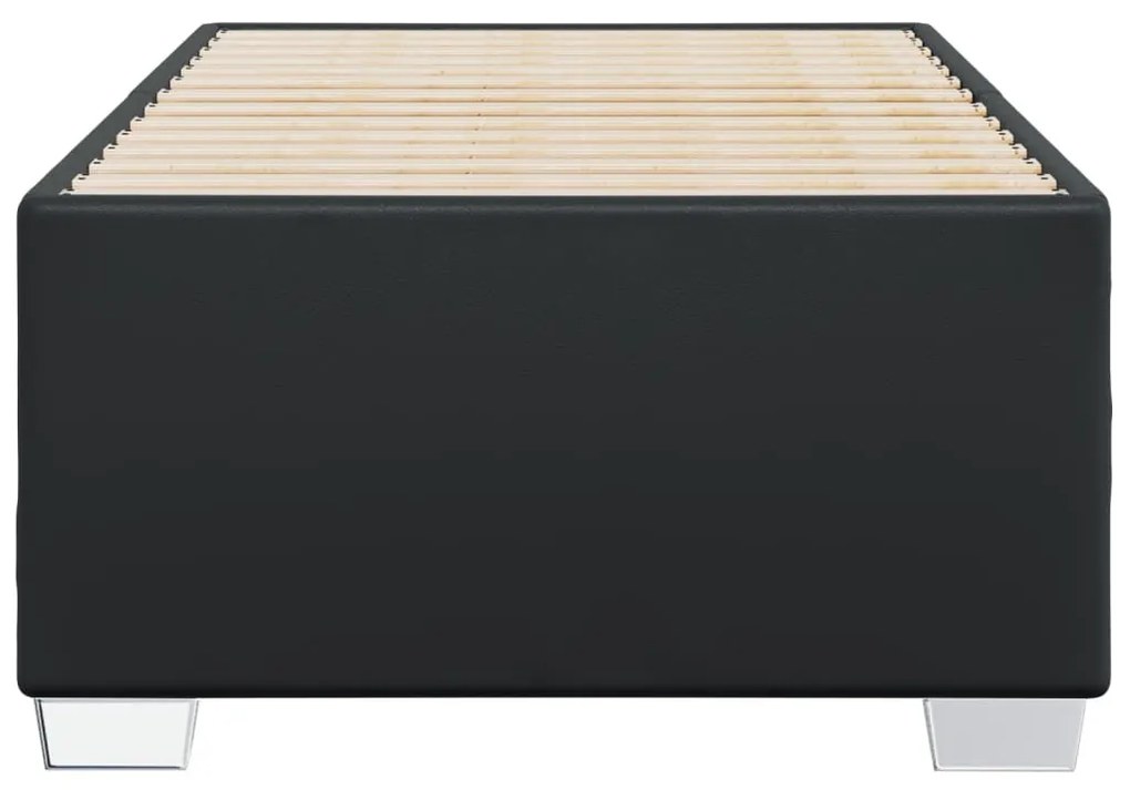 fekete műbőr ágykeret 90x190 cm