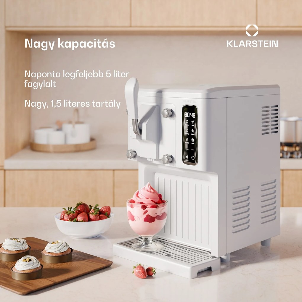Klarstein SweetSwirl fagylaltkészítő, fagylalt, smoothie és tejkoktélok, automatikus tisztítás